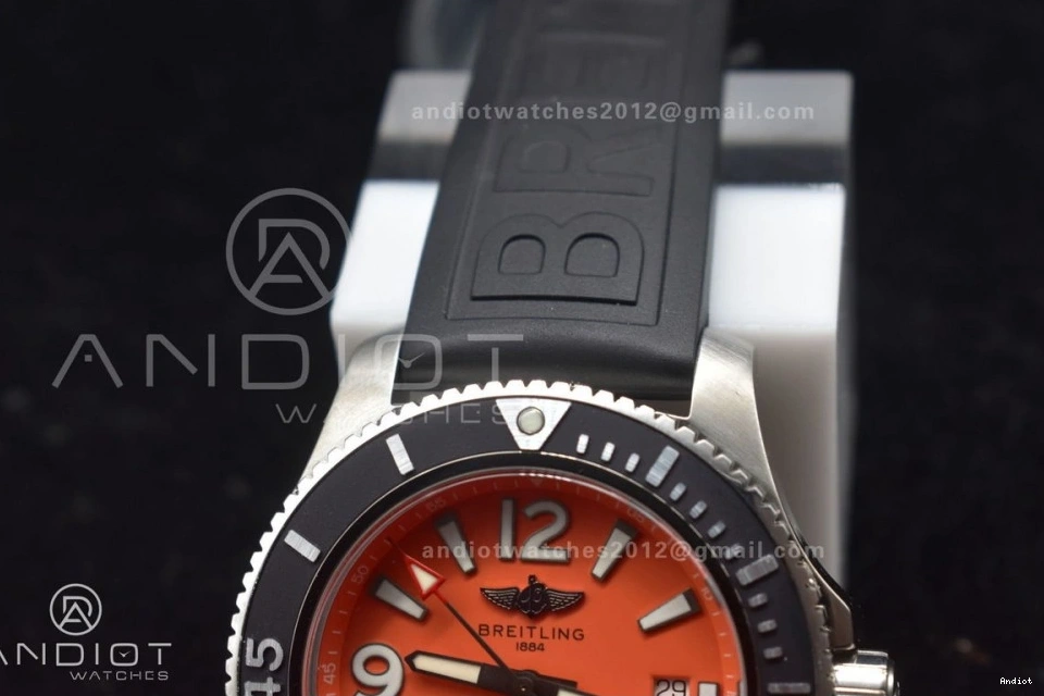 Black On TF A2824 1:1 Best Superocean Bezel Strap Rubber Automatic Black Orange 44 Dial Edition 0421